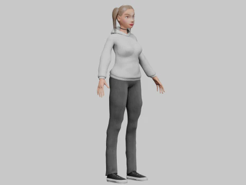 Classic pretty girl V23712 3D Model