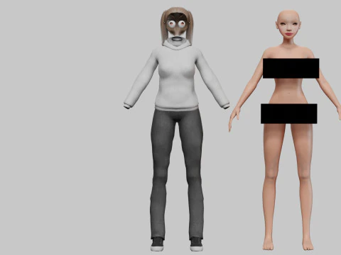 Classic pretty girl V23712 3D Model