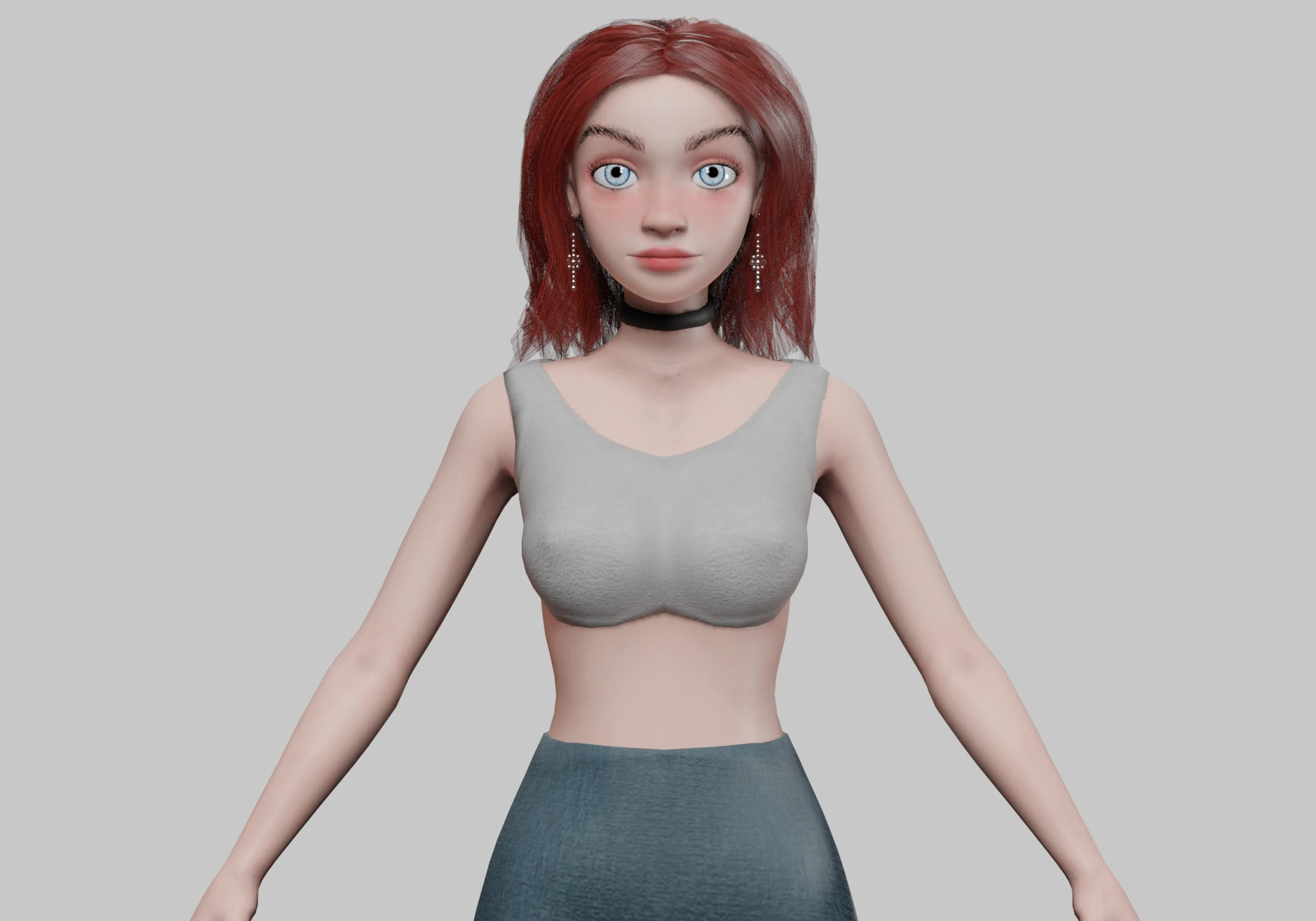Cool cartoon girl V29800 3D Model .c4d .max .obj .3ds .fbx .stl .blend