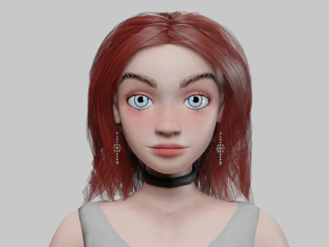 Cool cartoon girl V29800 3D Model