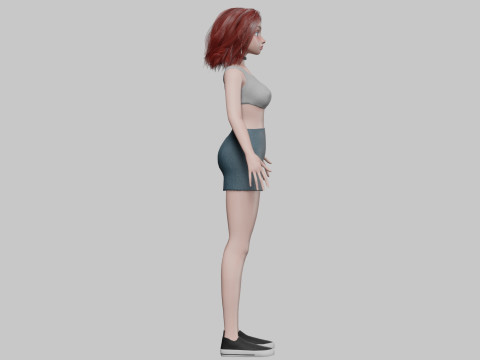 Cool cartoon girl V29800 3D Модель