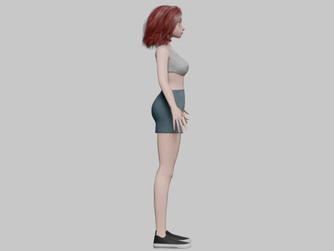 Cool cartoon girl V29800 3D Model