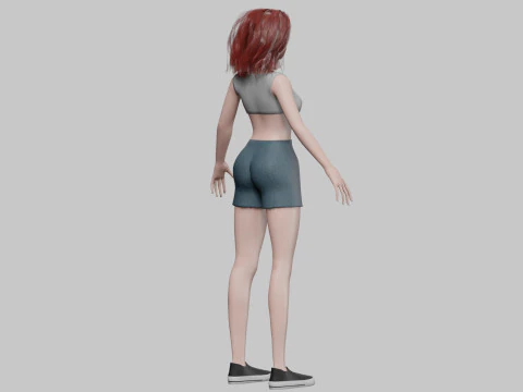 Cool cartoon girl V29800 3D Model