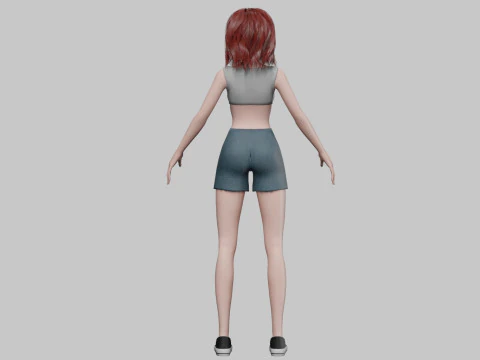 Cool cartoon girl V29800 3D Model