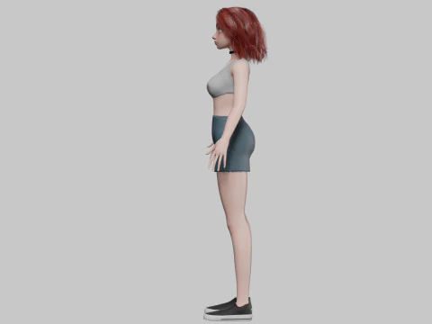Cool cartoon girl V29800 3D Model
