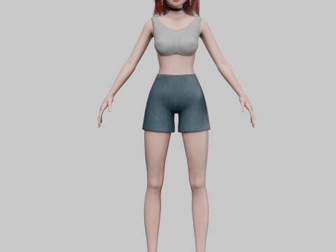Cool cartoon girl V29800 3D Модель