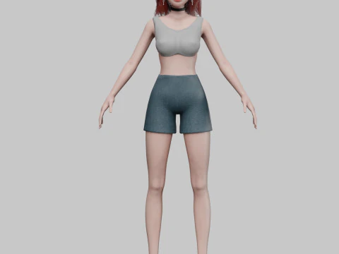 Cool cartoon girl V29800 3D Model