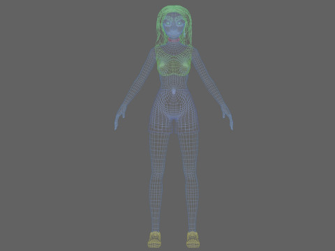 Cool cartoon girl V29800 3D Модель