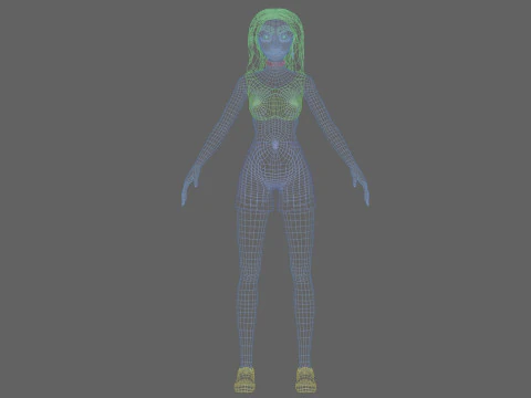 Cool cartoon girl V29800 3D Model