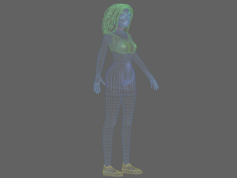 Cool cartoon girl V29800 3D Модель