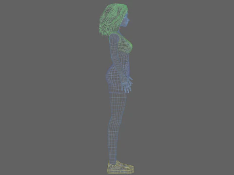 Cool cartoon girl V29800 3D Model