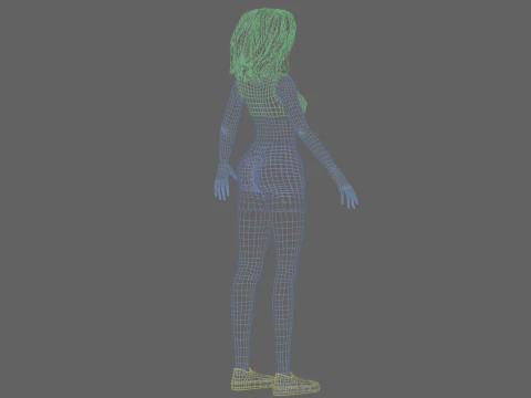 Cool cartoon girl V29800 3D Model