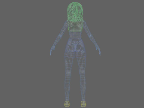 Cool cartoon girl V29800 3D Model