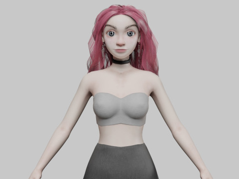 Cool cute girl V31814 Model 3D