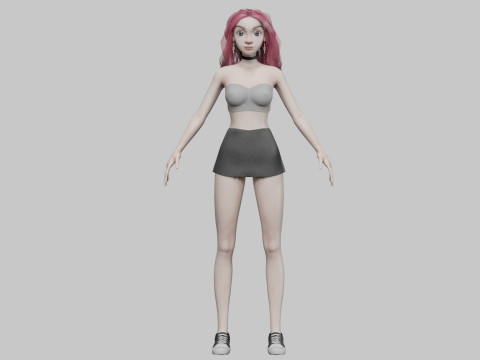 Cool cute girl V31814 Modelo 3D