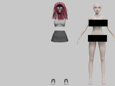 Cool cute girl V31814 Modelo 3D