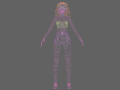 Cool cute girl V31814 Modelo 3D