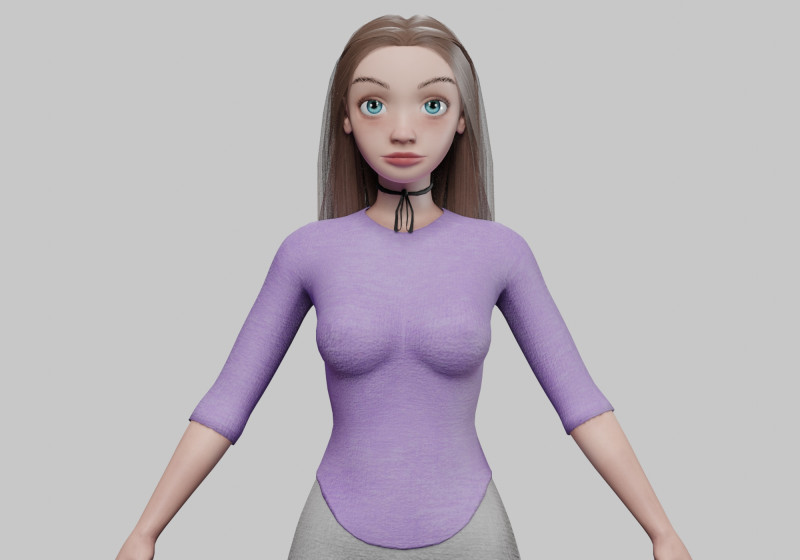 Cool pretty girl V28943 3D 모델 .c4d .max .obj .3ds .fbx .stl .blend 