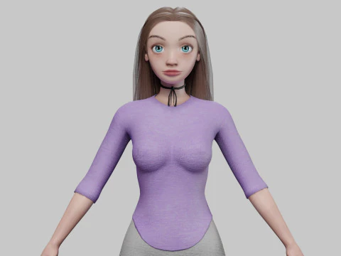 Garota linda e legal V28943 Modelo 3D