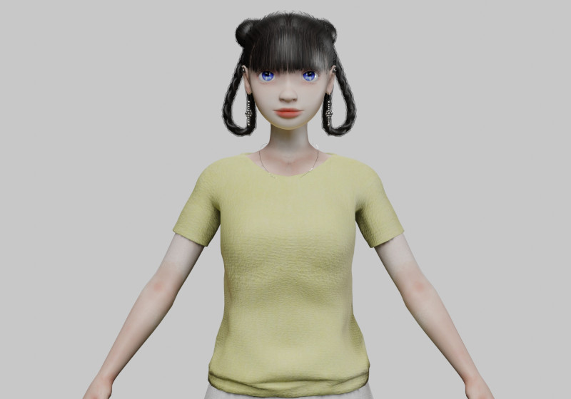 Cute basic girl V28726 3Dモデル .c4d .max .obj .3ds .fbx .stl .blend 