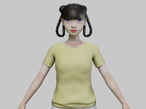 Gadis dasar yang lucu V28726 Model 3D