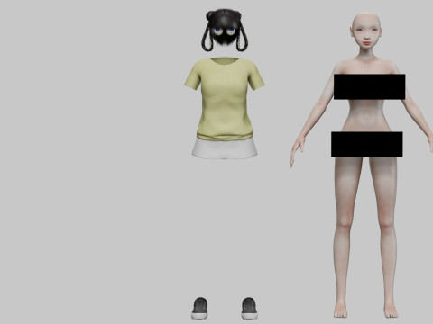 Cute basic girl V28726 3Dモデル