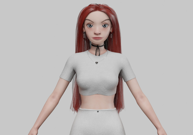 Cute beautiful girl V30697 3D मॉडल .c4d .max .obj .3ds .fbx .stl .blend 