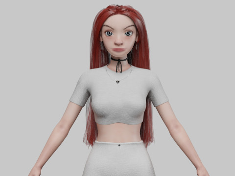 Cute beautiful girl V30697 3D Model