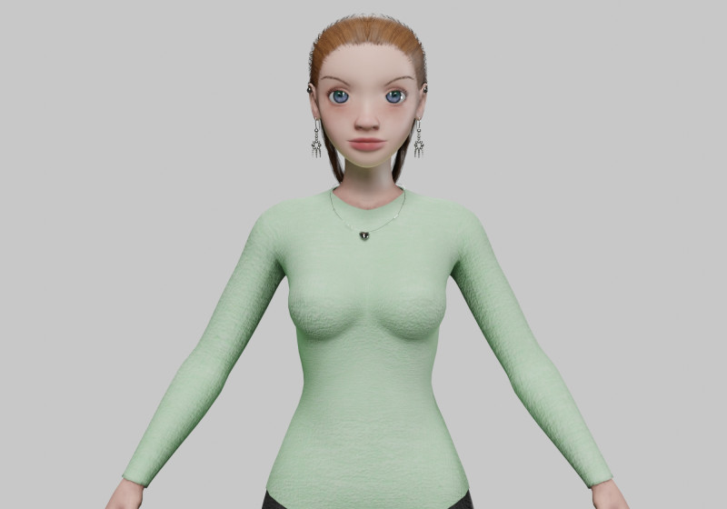 Cute cartoon girl V28675 3D 模型 .c4d .max .obj .3ds .fbx .stl .blend 