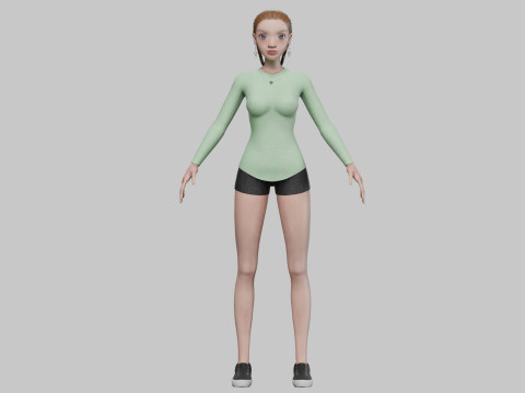 Cute cartoon girl V28675 3D 模型