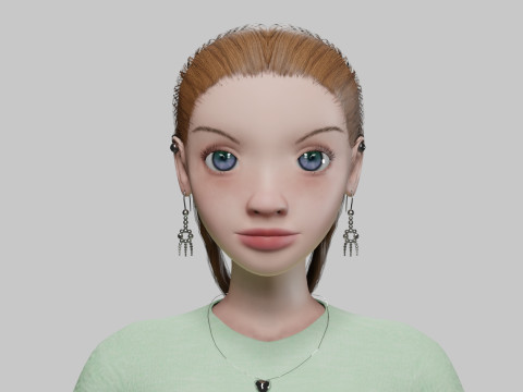 Cute cartoon girl V28675 3D 模型