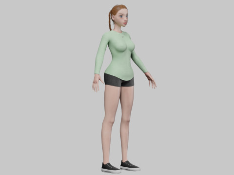 Cute cartoon girl V28675 3D 模型