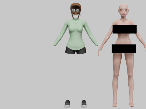 Cute cartoon girl V28675 3D 模型