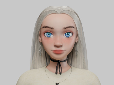 Cute classic girl V31300 Modello 3D