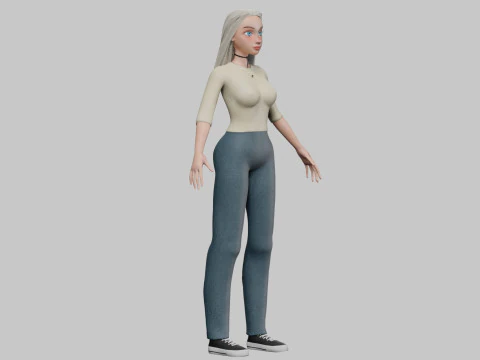 Cute classic girl V31300 3D Model