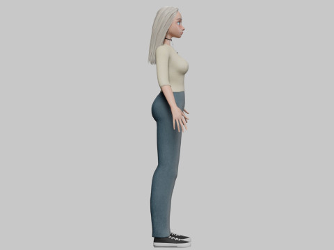 Cute classic girl V31300 Modello 3D