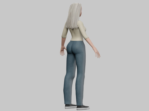 Cute classic girl V31300 Modello 3D