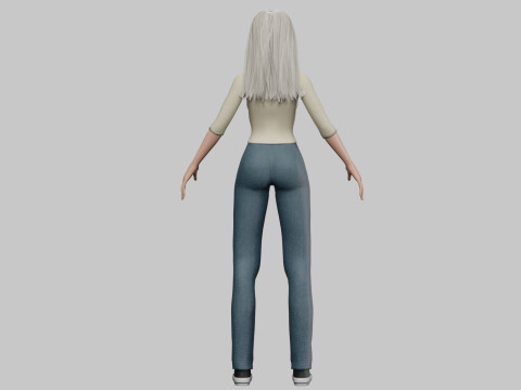 Cute classic girl V31300 Modello 3D