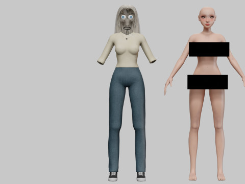 Cute classic girl V31300 Modello 3D