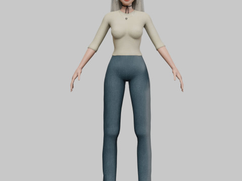 Cute classic girl V31300 Modello 3D