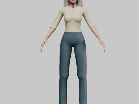 Cute classic girl V31300 3D Model