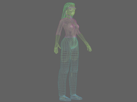 Cute classic girl V31300 Modello 3D