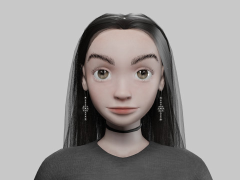 Cute cool girl V29001 Model 3D
