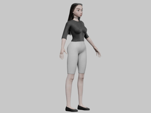 Cute cool girl V29001 Model 3D