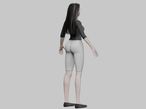 Cute cool girl V29001 Model 3D