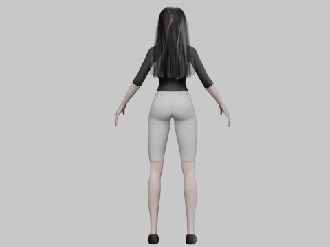 Cute cool girl V29001 Model 3D