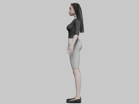 Cute cool girl V29001 Model 3D