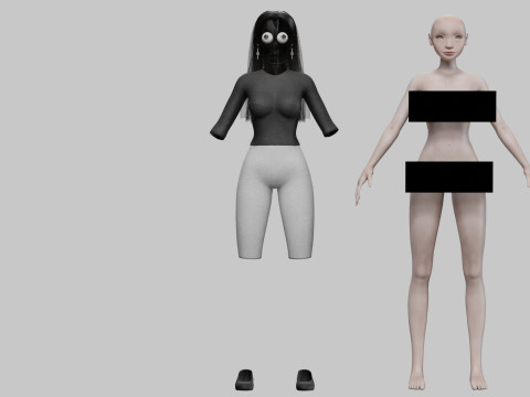 Cute cool girl V29001 Model 3D