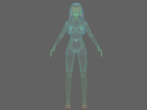 Cute cool girl V29001 Model 3D