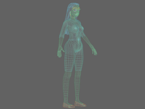 Cute cool girl V29001 Model 3D